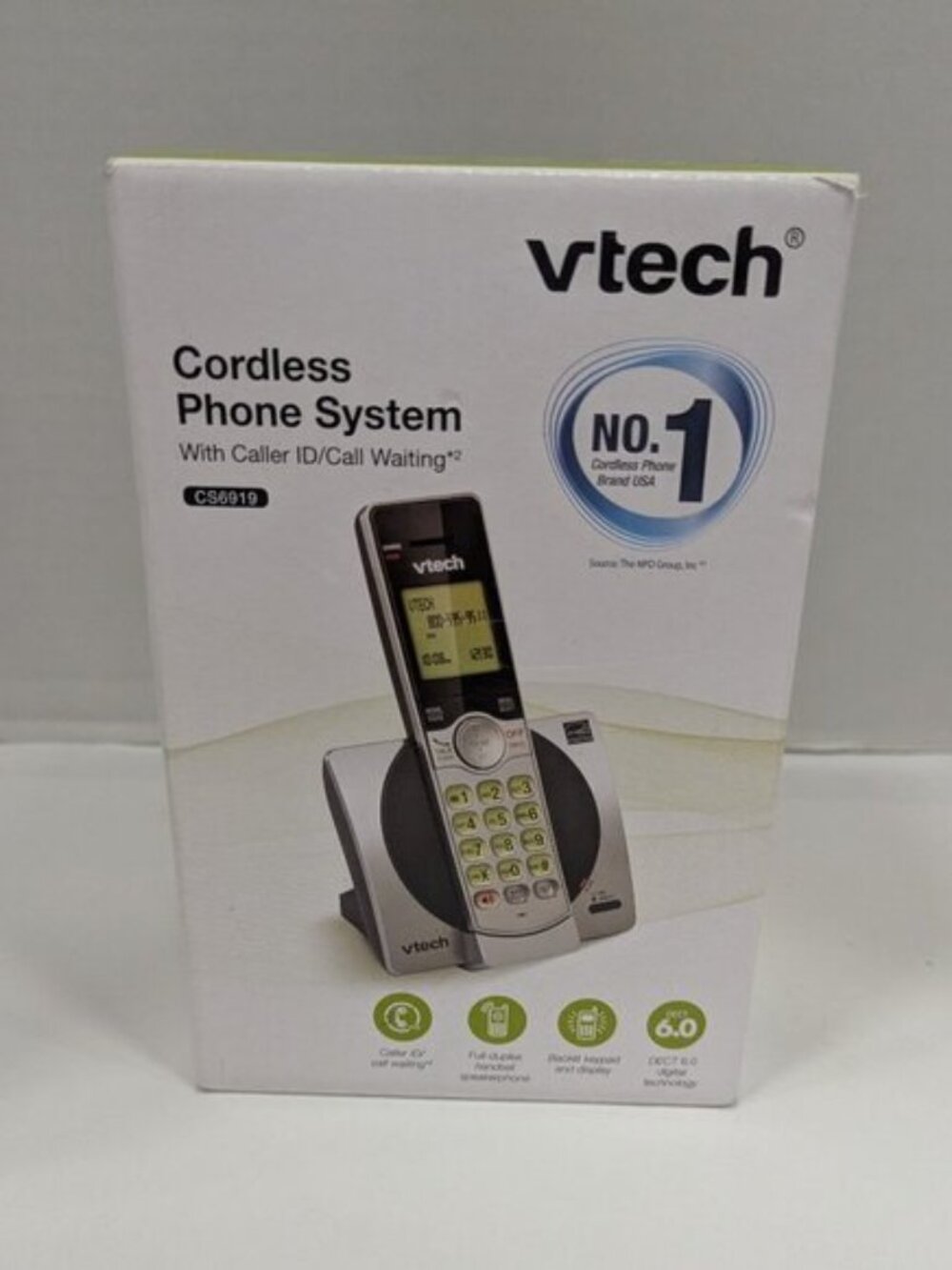 VTech DECT 6.0 Cordless Phone with Caller ID & Speakerphone - Silver/Black (New)